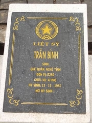 Nhắn tìm thân nhân liệt sỹ Trần Bình