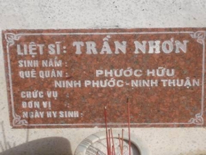 Nhắn tìm thân nhân liệt sỹ Trần Nhơn