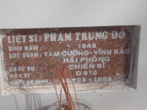 Tìm thân nhân liệt sĩ  Phạm Trung Đô