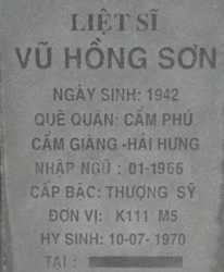 Tìm thân nhân liệt sĩ Vũ Hồng Sơn