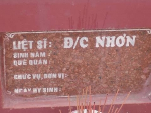 Nhắn tìm thân nhân liệt sĩ Nhơn