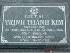 Tìm thân nhân liệt sĩ Trịnh Thanh Kim