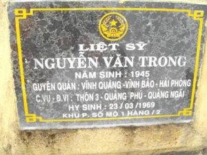 Tìm thân nhân liệt sĩ Nguyễn Văn Trong