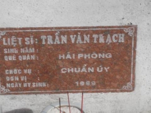 Nhắn tìm thân nhân liệt sỹ Trần Văn Trạch