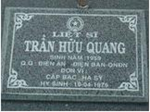 Tìm thân nhân liệt sĩ Trần Hữu Quang