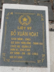 Nhắn tìm thân nhân liệt sỹ  Đỗ Xuân Hoạt