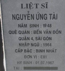 Tìm thân nhân liệt sĩ Nguyễn Ứng Tài