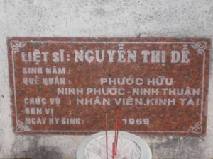Nhắn tìm thân nhân liệt sỹ  Nguyễn Thị Dễ