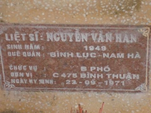 Nhắn tìm thân nhân liệt sỹ Nguyễn Văn Hân