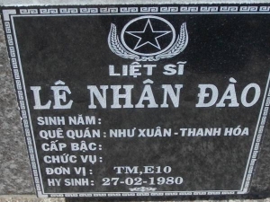 Nhắn tìm thân nhân liệt sỹ  Lê Nhân Đào