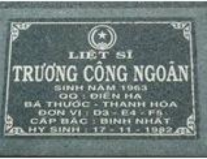 Tìm thân nhân liệt sĩ Trương Công Ngoãn