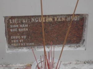 Nhắn tìm thân nhân liệt sĩ Nguyễn Văn Mười