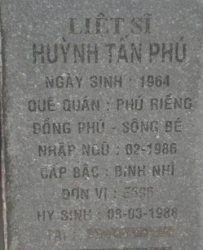Tìm thân nhân liệt sĩ Huỳnh Tấn Phú