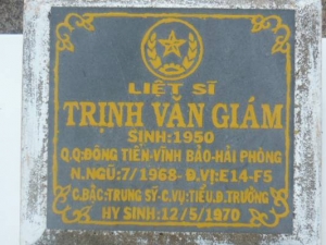Tìm thân nhân liệt sĩ  Trịnh Văn Giám