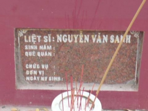Nhắn tìm thân nhân liệt sĩ Nguyễn Văn Sanh