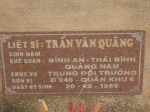 Nhắn tìm thân nhân liệt sỹ  Trần Văn Quãng