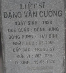Tìm thân nhân liệt sĩ Đặng Văn Cường