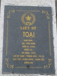  Nhắn tìm thân nhân liệt sỹ  Toại