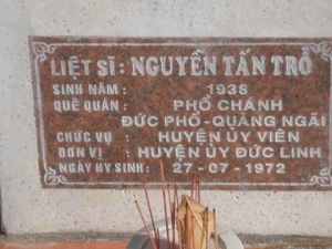 Nhắn tìm thân nhân liệt sỹ  Nguyễn Tấn Trỗ