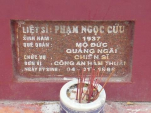 Nhắn tìm thân nhân liệt sỹ Phạm Ngọc Cứu