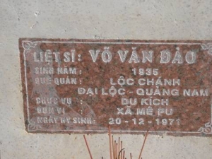 Nhắn tìm thân nhân liệt sỹ  Võ Văn Đào