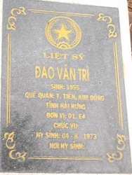 Nhắn tìm thân nhân liệt sỹ  Đào Văn Trì 