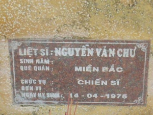 Nhắn tìm thân nhân liệt sỹ Nguyễn Văn Chư