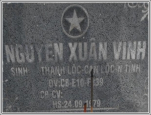 Nhắn tim thân nhân liệt sỹ Nguyễn Xuân Vinh