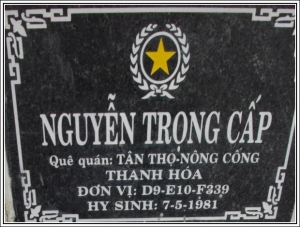 Nhắn tìm thân nhân liệt sỹ  Nguyễn Trọng Cấp