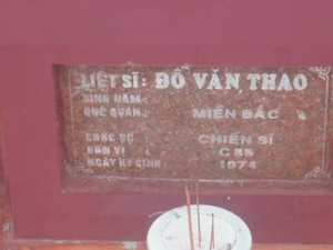 Nhắn tìm thân nhân liệt sỹ  Đỗ Văn Thảo