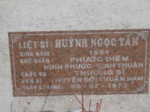 Nhắn tìm thân nhân liệt sỹ Huỳnh Ngọc Tấn