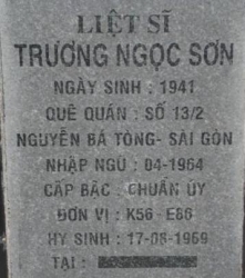 Tìm thân nhân liệt sĩ Trương Ngọc Sơn