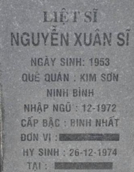 Tìm thân nhân liệt sĩ Nguyễn Xuân Sĩ