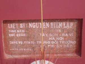 Nhắn tìm thân nhân liệt sỹ  Nguyễn Tiến Lập