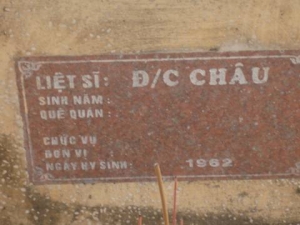 Nhắn tìm thân nhân liệt sĩ Châu