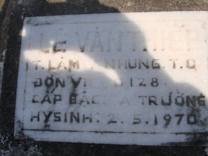 Nhắn tìm thân nhân liệt sĩ Lê Văn Thiếp