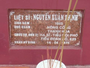 Nhắn tìm thân nhân liệt sỹ  Nguyễn Xuân Thịnh