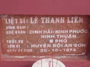 Nhắn tìm thân nhân liệt sỹ Lê Thanh Liêm