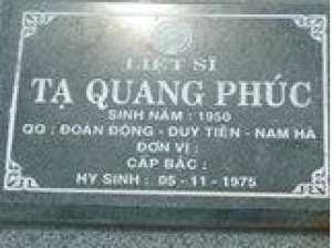 Tìm thân nhân liệt sĩ Tạ Quang Phúc
