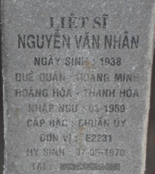 Tìm thân nhân liệt sĩ Nguyễn Văn Nhân