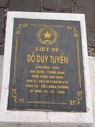  Nhắn tìm thân nhân liệt sỹ  Đỗ Duy Tuyển