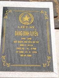 Nhắn tìm thân nhân liệt sỹ  Đặng Đình Tuyển