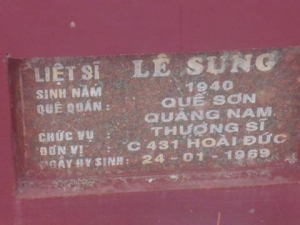 Nhắn tìm thân nhân liệt sỹ  Lê Sung