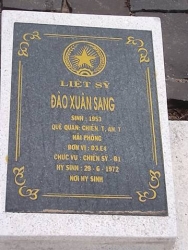 Nhắn tìm thân nhân liệt sỹ  Đào Xuân Sang