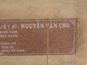 Nhắn tìm thân nhân liệt sĩ Nguyễn Văn Cho