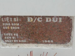 Nhắn tìm thân nhân liệt sĩ Dũi