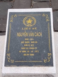 Nhắn tìm thân nhân liệt sỹ  Nguyễn Văn  Cách 