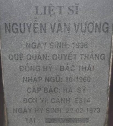 Tìm thân nhân liệt sĩ Nguyễn Văn Vương