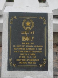 Nhắn tìm thân nhân liệt sĩ Trần Lý