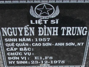Nhắn tìm thân nhân liệt sỹ Nguyễn Đình Trung